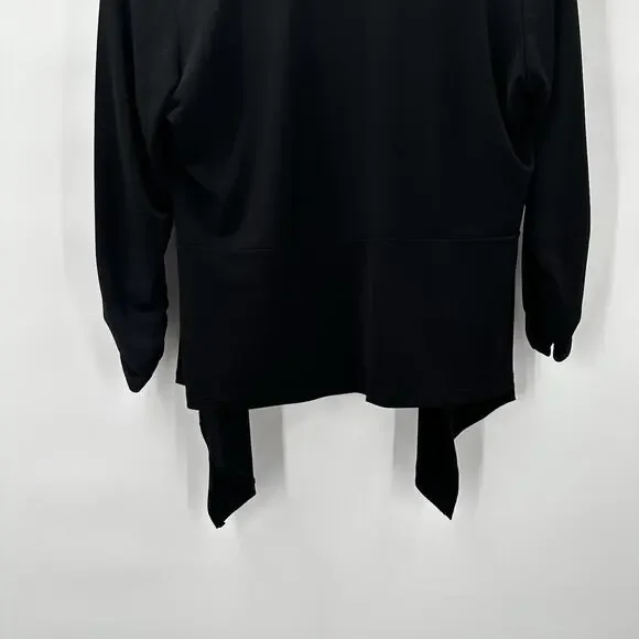 Clara Sun Woo Cardigan Sweater Womens Large Black Open Slinky Office Business - Picture 4 of 9